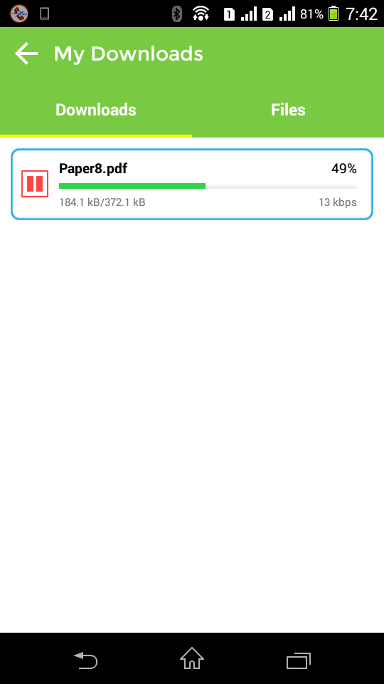 CAknowledge.in Android App File Download Progress