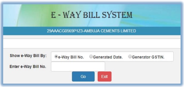 Bulk e-Way Bills Update Vehicle Number