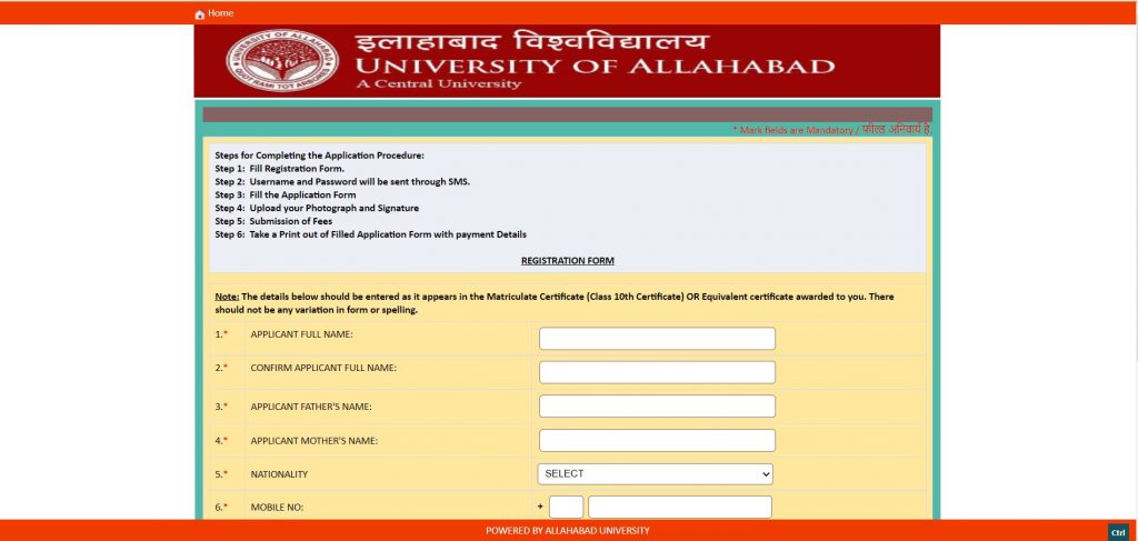 Allahabad-university-application