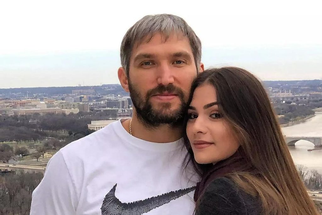Alexander Ovechkin with his wife