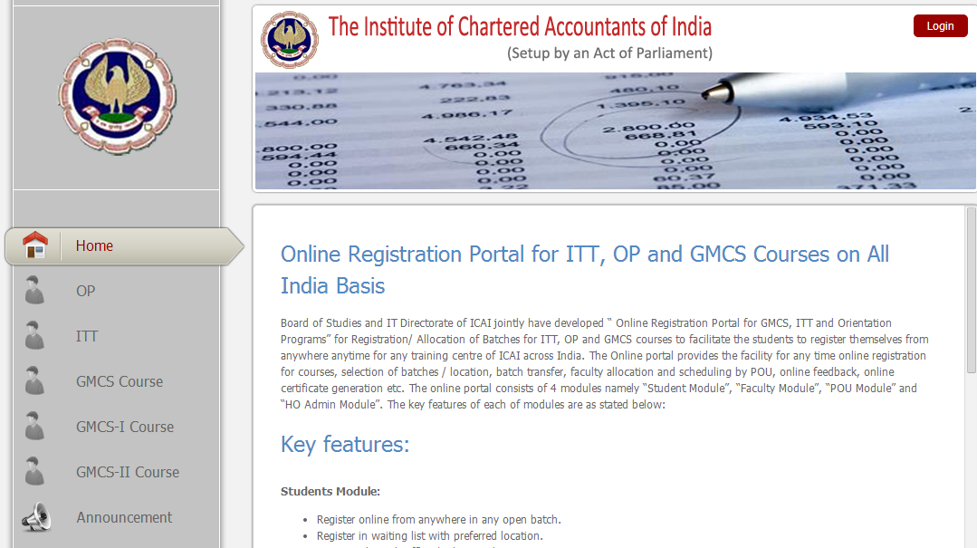 Online Registration Portal for ITT