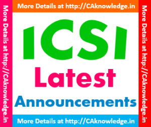 ICSI Latest Announcmenst CAknowledge.in