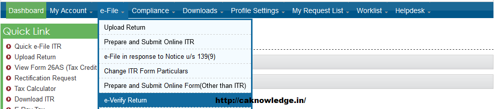 E-Verification of ITR login