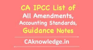 CA IPCC List of Amendments, Standards