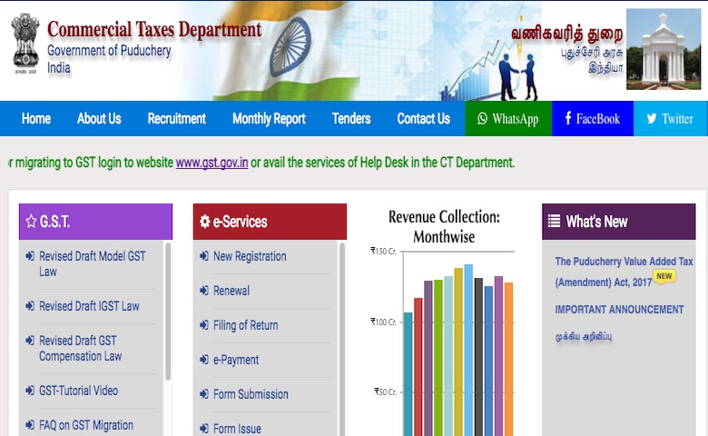 GST Registration Procedure for Existing Puducherry VAT Dealers
