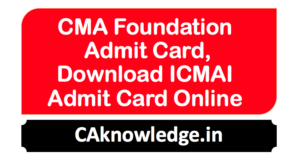 CMA Foundation Admit Card
