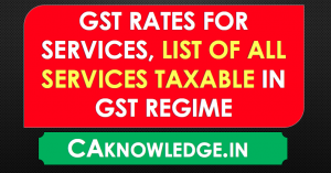 GST Rates for Services