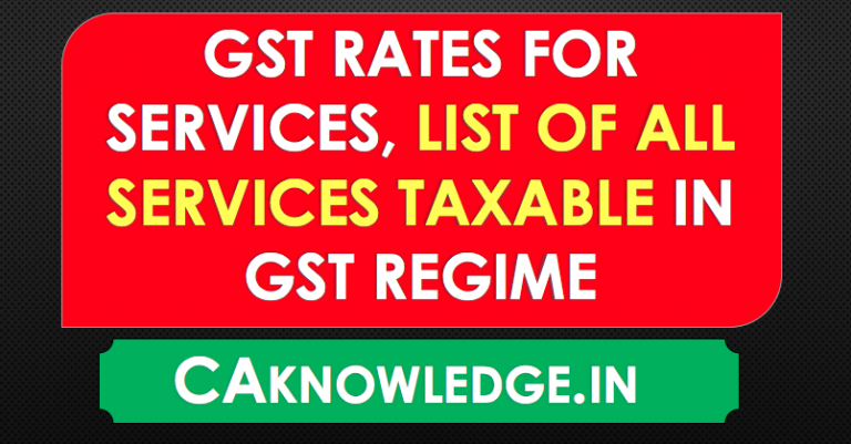 GST Rates for Services
