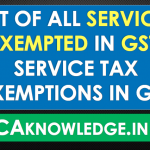 List of All Services Exempted in GST