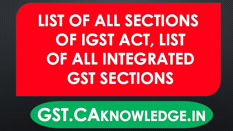 List of all sections of IGST Act