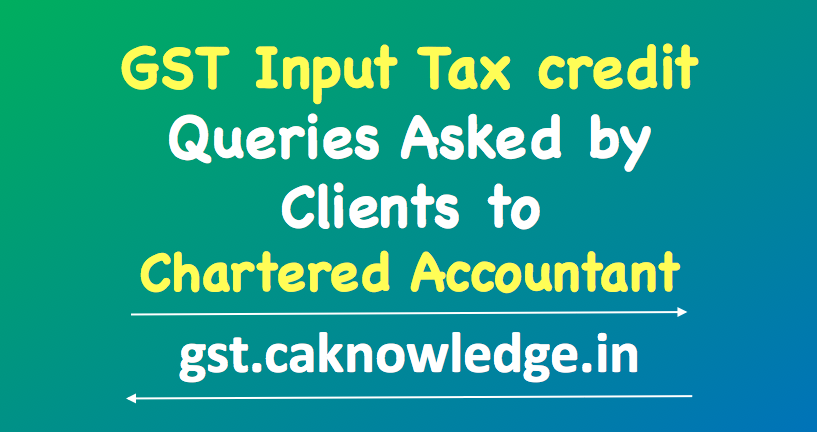 GST Input Tax credit