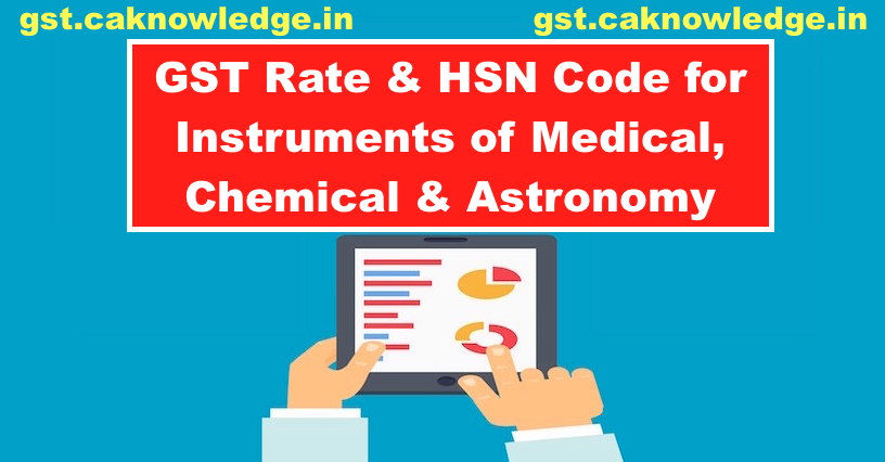 GST Rate & HSN Code for Instruments of Medical, Chemical & Astronomy