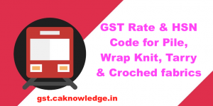 GST Rate and HSN Code for Pile, Wrap Knit, Tarry