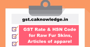 GST Rate and HSN Code for Raw Fur Skins, Articles of apparel