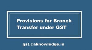 Provisions for Branch Transfer under GST