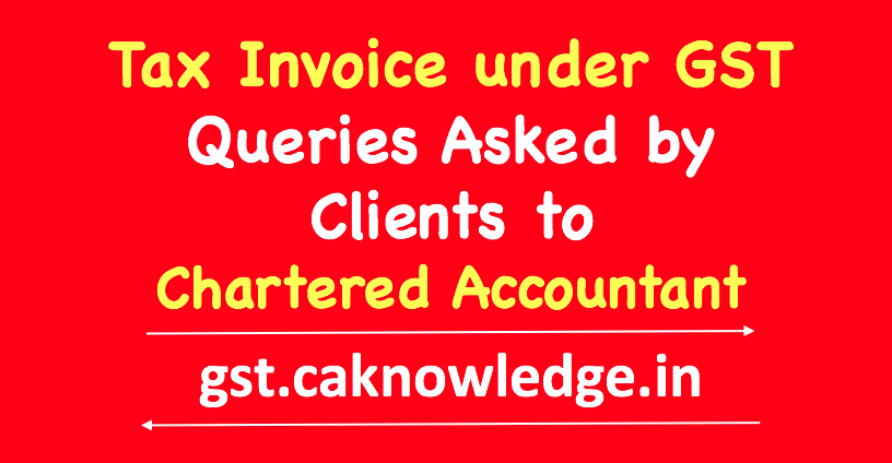 Tax Invoice under GST