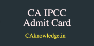 CA IPCC Admit Card