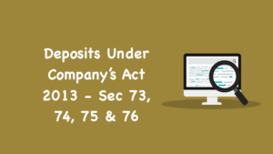 Deposits Under Company Act 2013