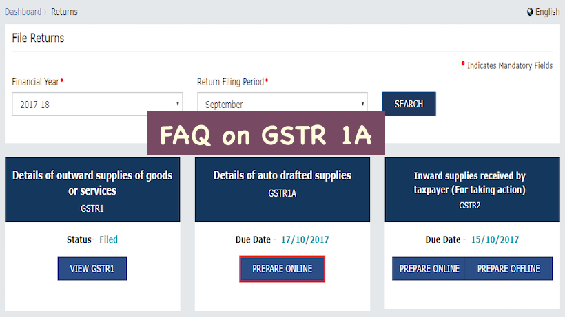 FAQ on GSTR 1A