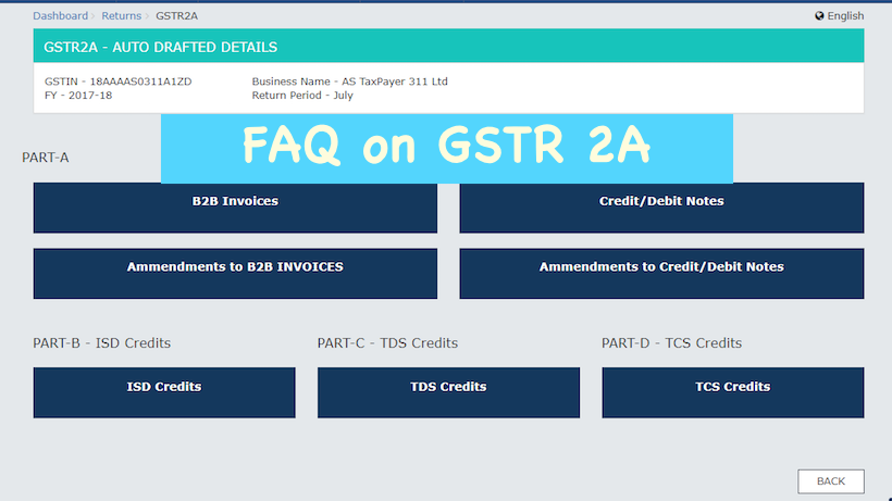 FAQ on GSTR 2A