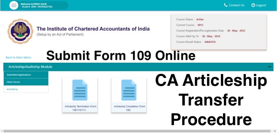 CA Articleship Transfer Procedure 1