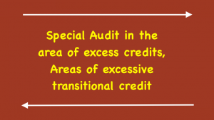 Special Audit in the area of excess credits