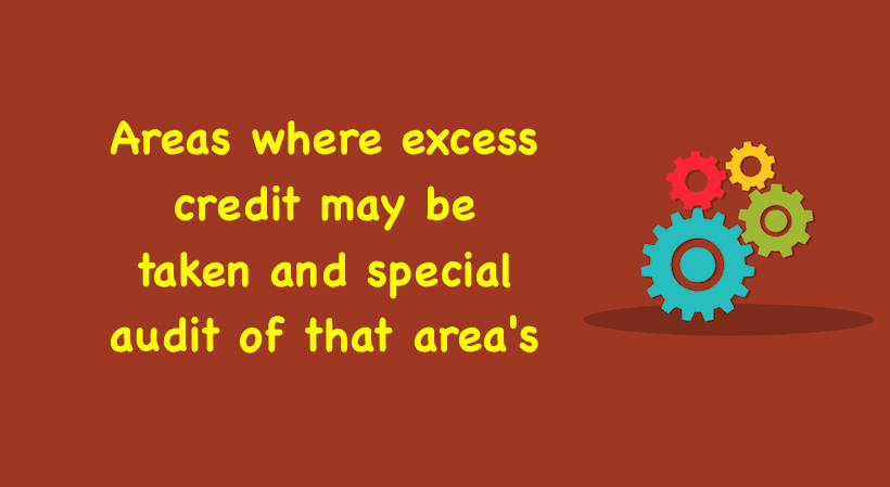 Areas where excess credit may be taken