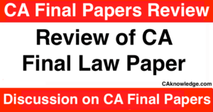 CA Final Law Paper Review