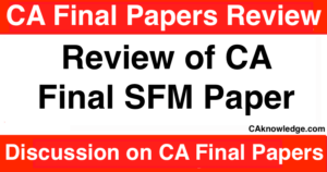 Review of CA Final SFM Paper