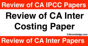 Review of CA Inter Costing Paper