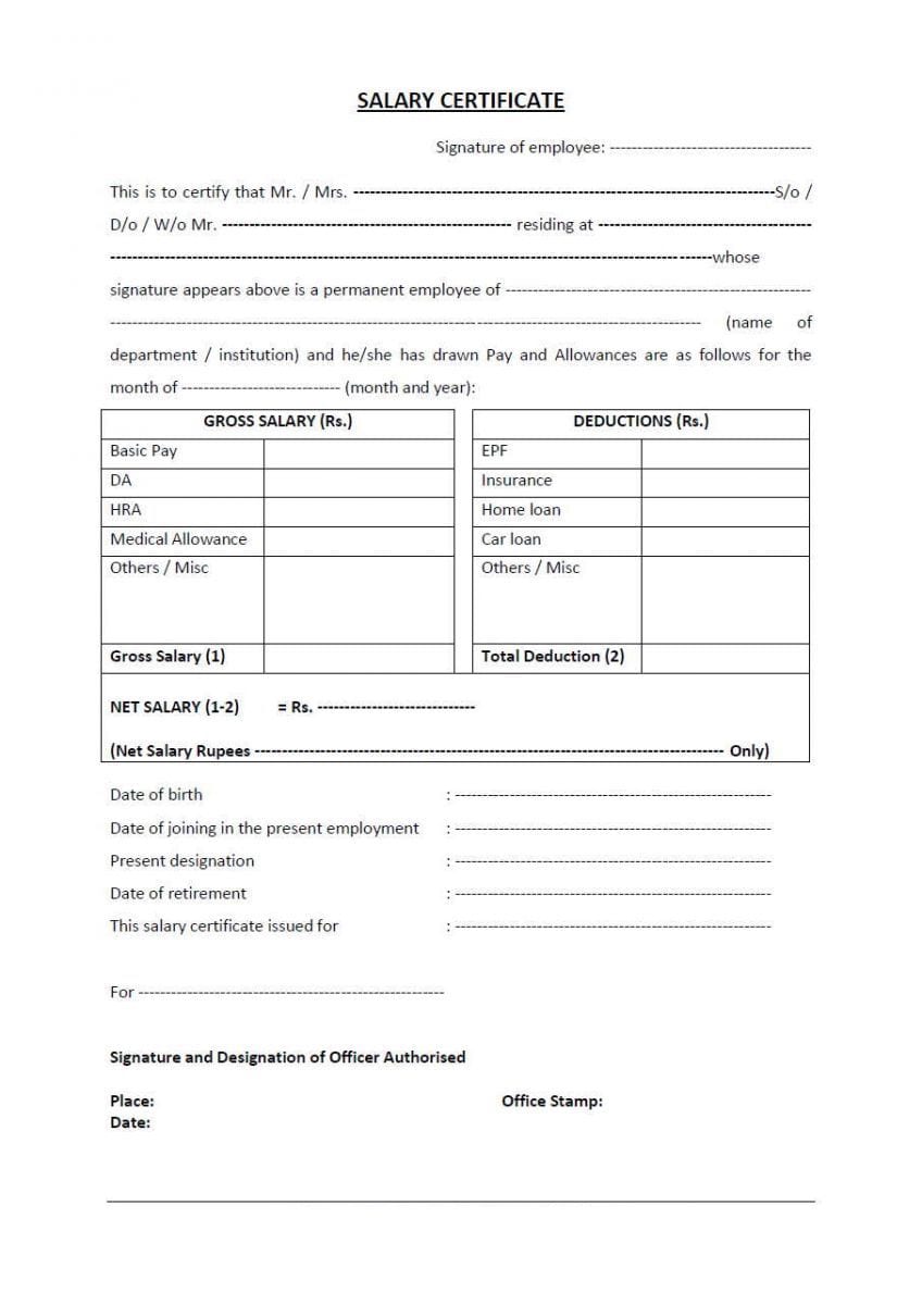 Salary Certificate Format 2023: Word, Excel, PDF Format