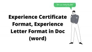Experience Certificate Format, Experience Letter Format in Doc (word)