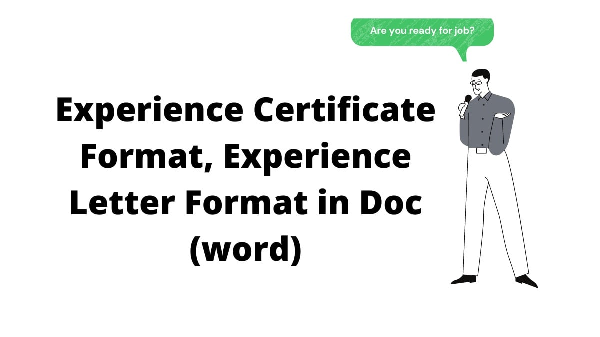 Experience Certificate format, Experience Letter Format in Word For Template Of Experience Certificate