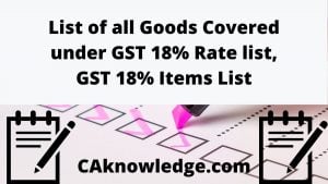 GST 18% Rate list