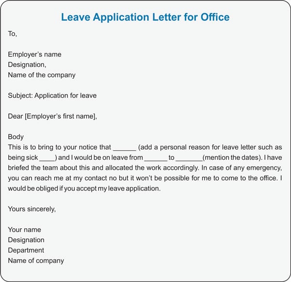 Leave Application Format