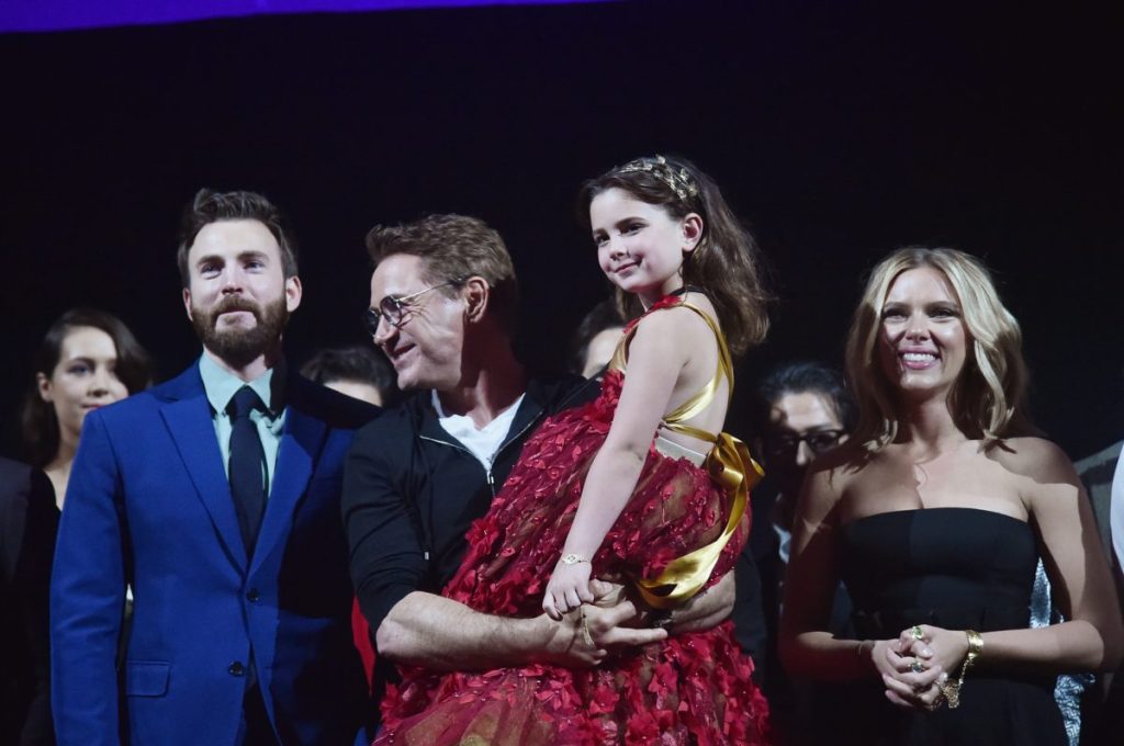 Lexi Rabe with Avengers cast