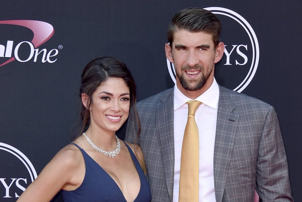 Michael Phelps with his wife
